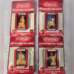 Coca Cola Bathing Beauties Pins Series 1 Lot Of 4 2000s VINTAGE